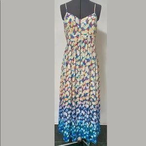 BADGLEY MISCHKA LE TOTE FLORAL CHIFFON DRESS GOWN